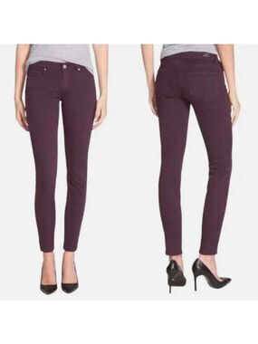 Paige Verdugo ultra skinny Woodberry wax coated shiny denim jeans Sz 25